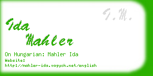 ida mahler business card